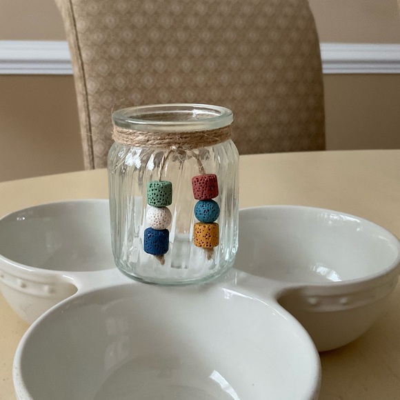 Large Ribbed Glass Toothpick Holder Platter Decoration - Your Choice of One - Picture 5 of 11